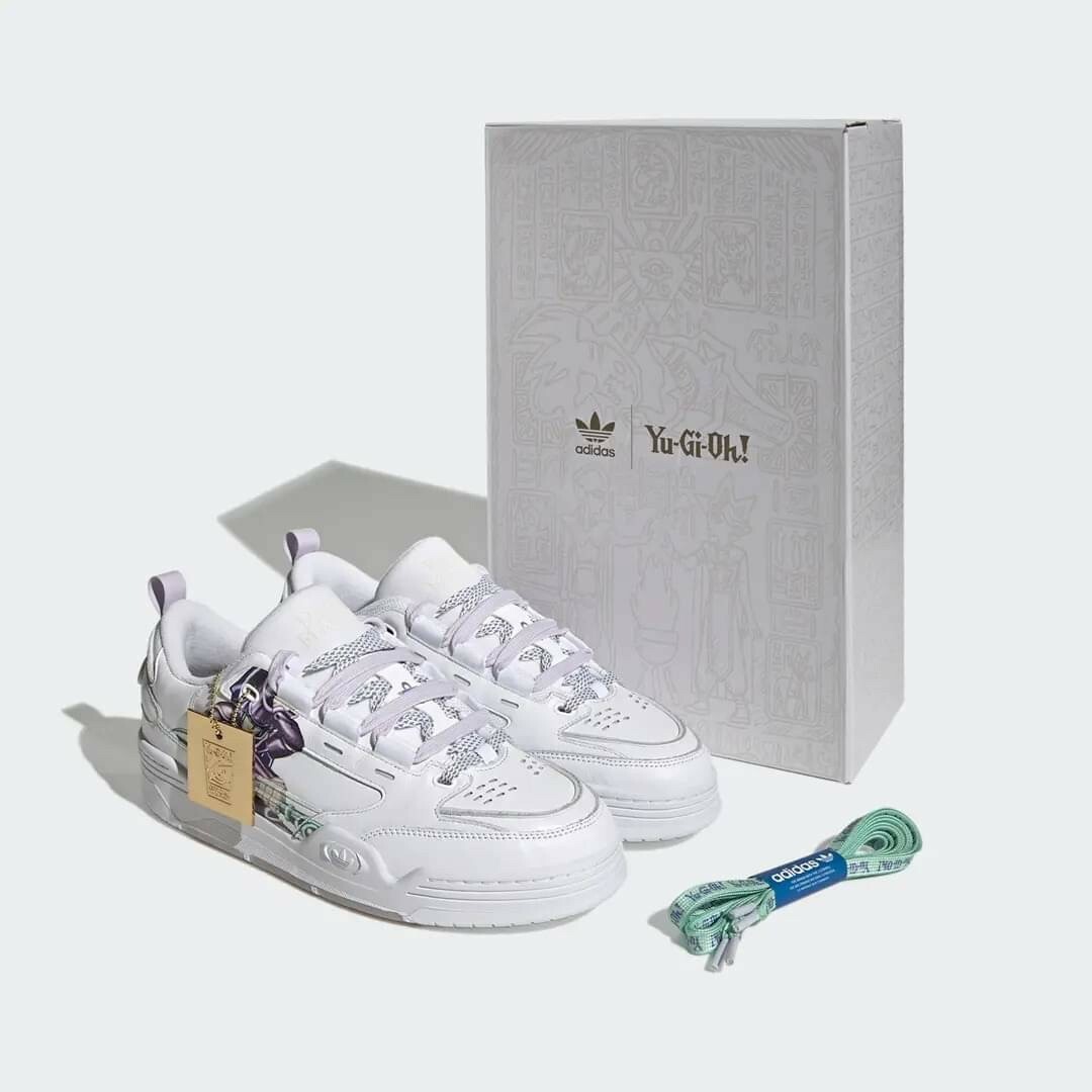 遊☆戱☆王 Yu-Gi-Oh! × Adidas  遊戲王聯名限定 黑魔導 休閒鞋 白色球鞋