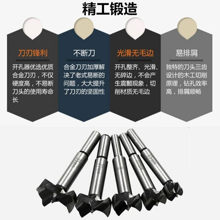 工業級圓柄平翼木工開孔器套裝組