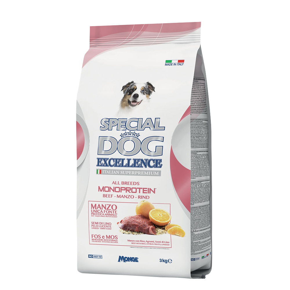 【Excellence卓越】SE呵護配方 全齡犬(牛肉+甜橙) 3kg |狗飼料