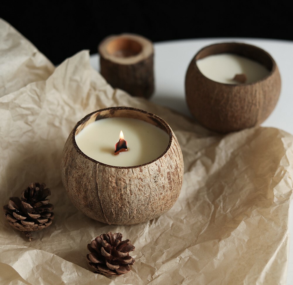 《1138》天然手工椰子殼香薰蠟燭