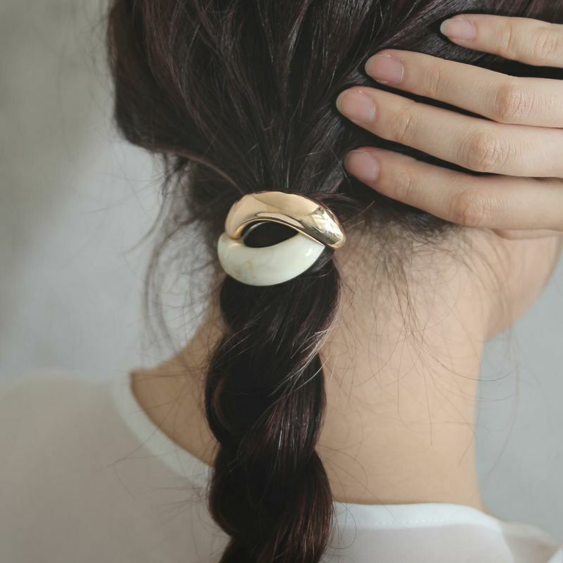 金屬琥珀髮圈插