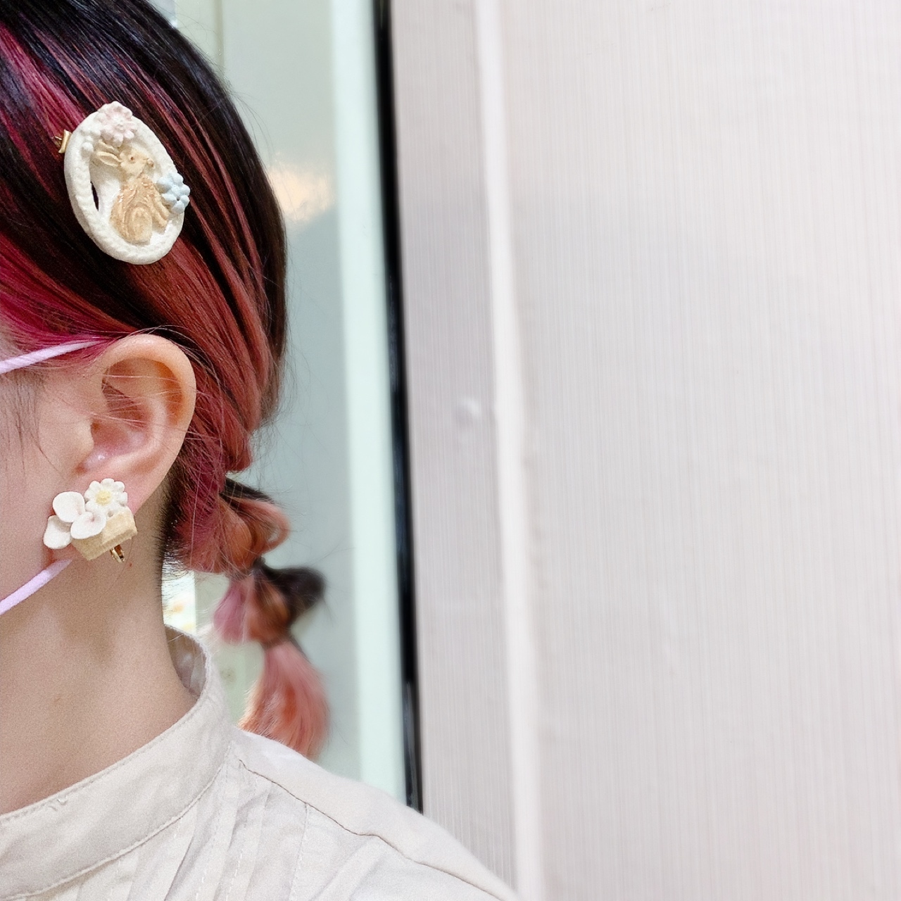 [手作家] 兔仔與花兒髮夾