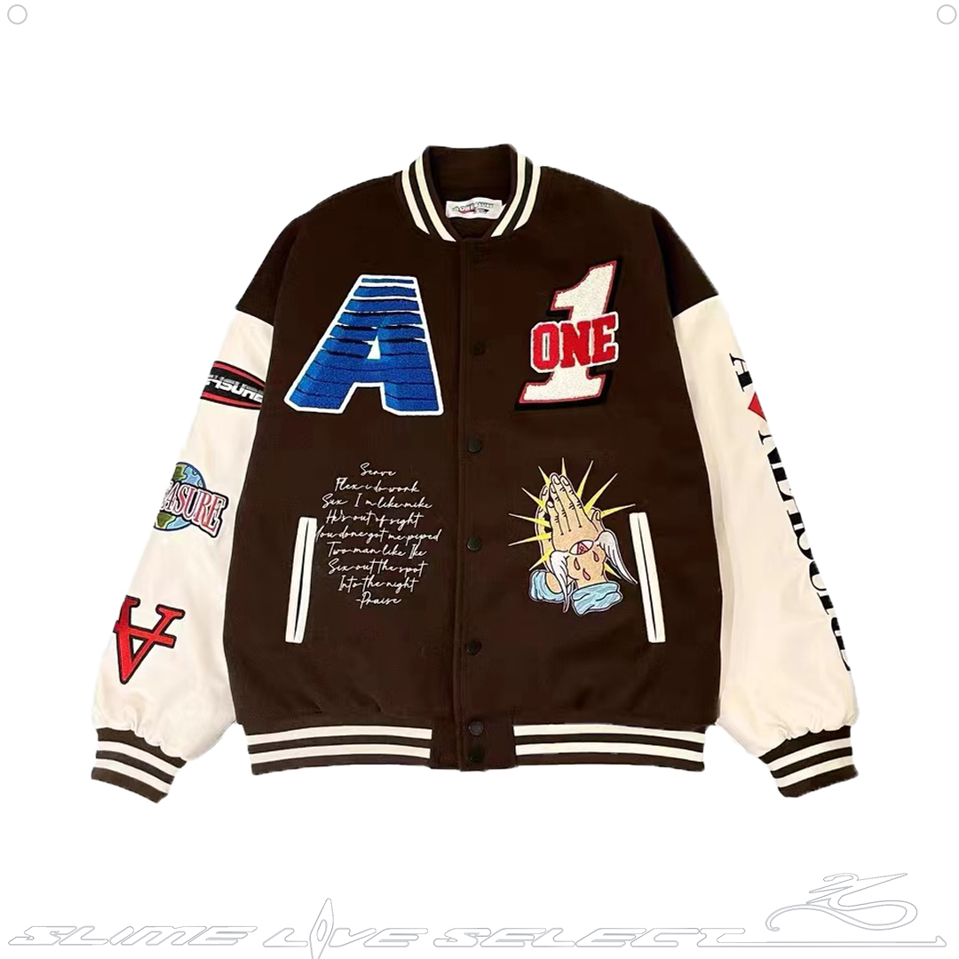 Aone4sure Worldfamous Embroidery Bomber Jacket