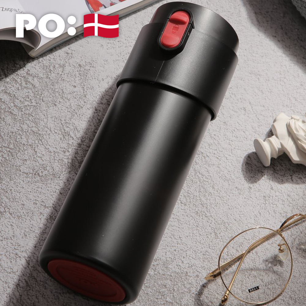 PO: 丹麥掀蓋12oz保溫泡茶杯(黑)