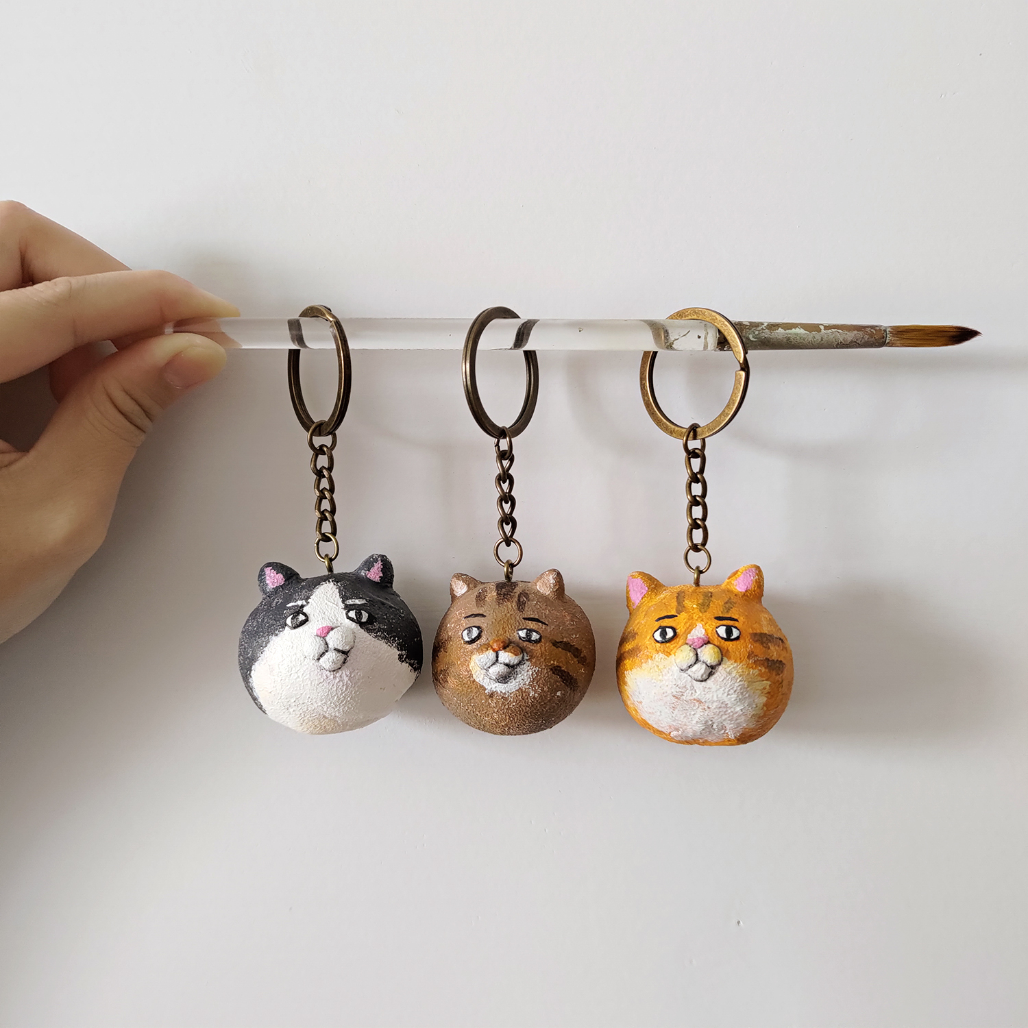 【ehcat貓室友】手工似顏繪鑰匙圈