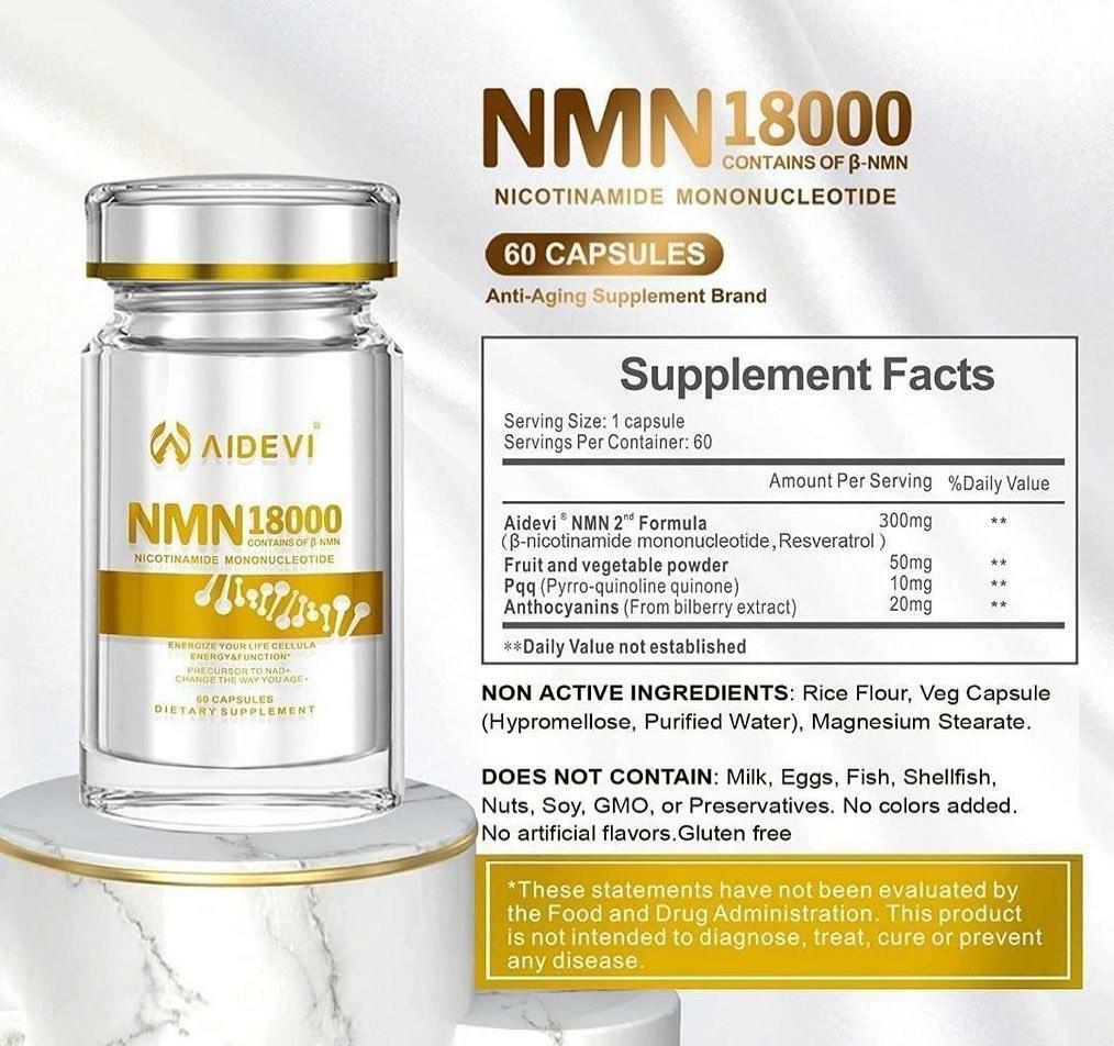 快閃半價優惠｜美國製造 AIDEVI NMN 18000+ PQQ 逆齡補充劑 【10/19 截單，預計 :10月尾至11月中發貨】】