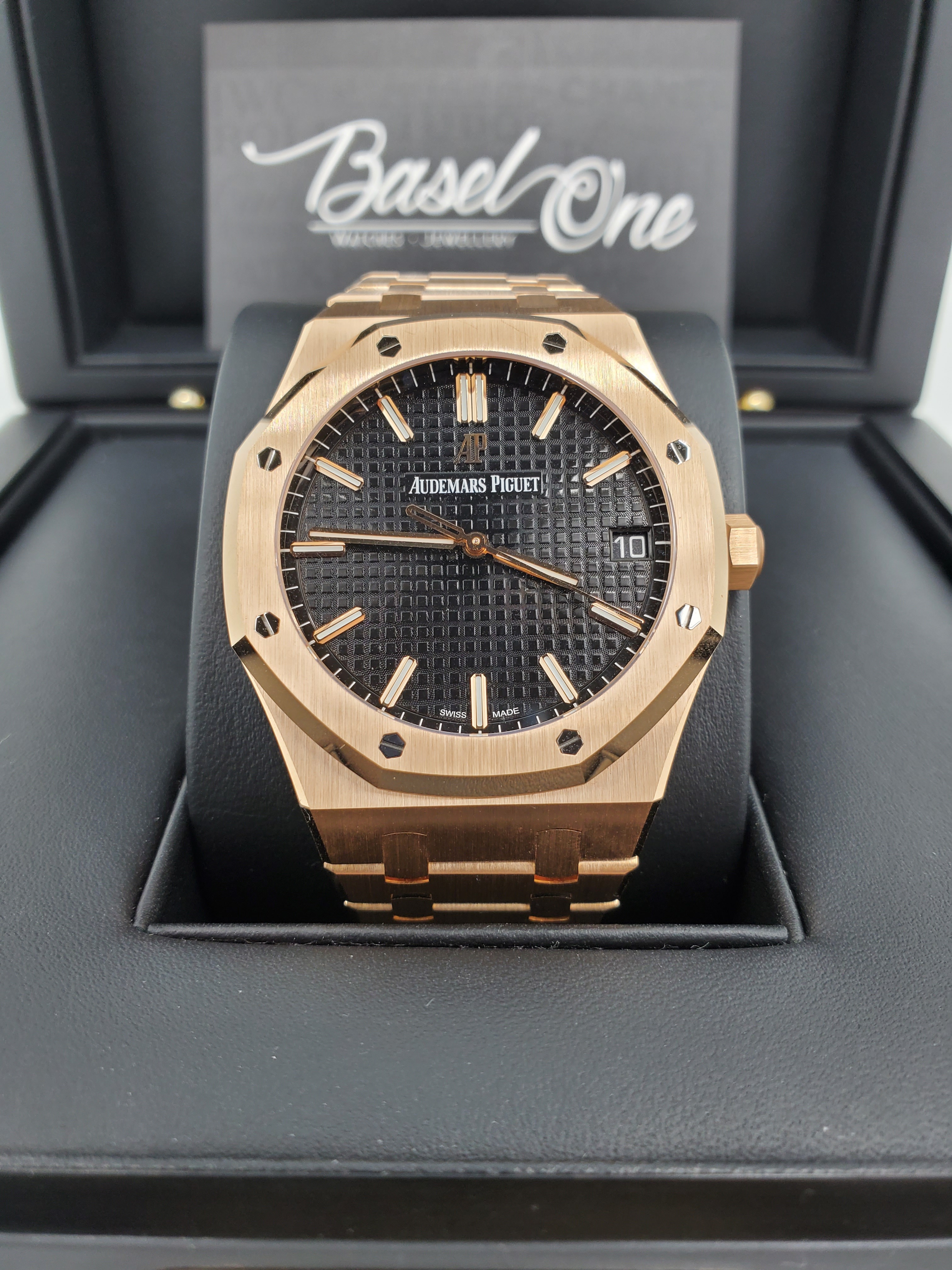 BRAND NEW AUDEMARS PIGUET 15500OR 15500 ROYAL OAK SELFWINDING ROSE GOLD 41 MM