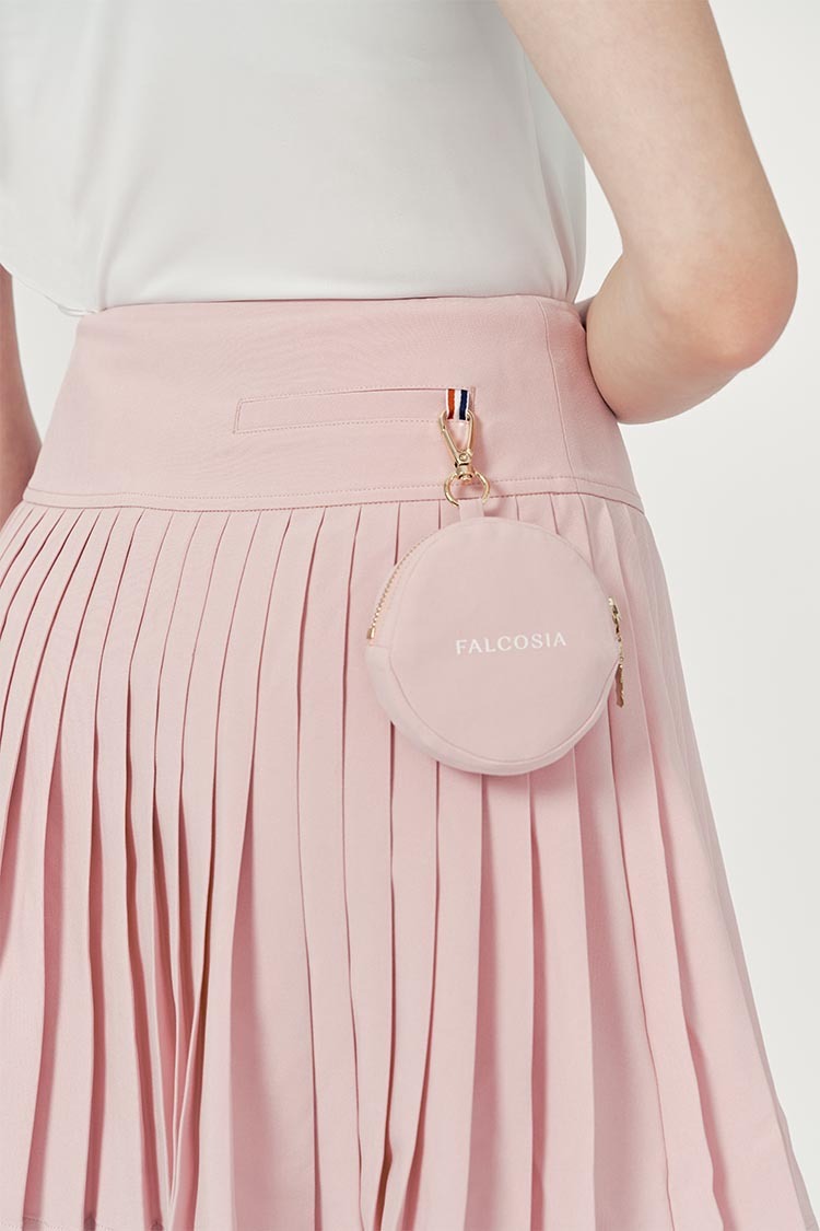 經典細百褶裙-粉