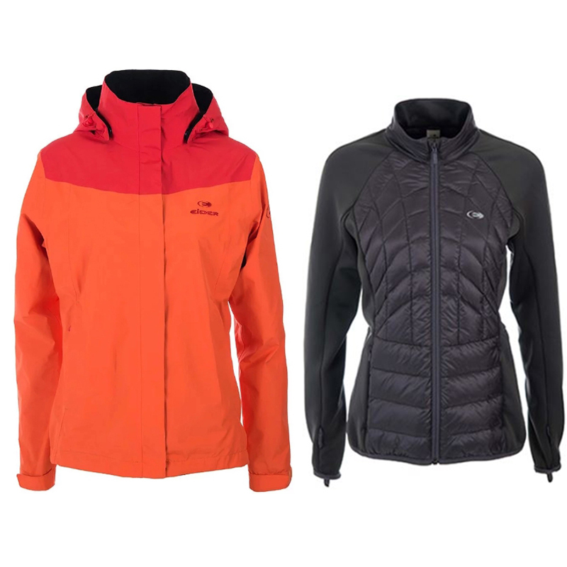 EiDER 法國 女GTX二件式外套(羽絨)  (橘/黑、桃紅) 兩件式/防水/防風/乾爽舒適/帽可拆/出國旅遊/賞雪 06EV4336