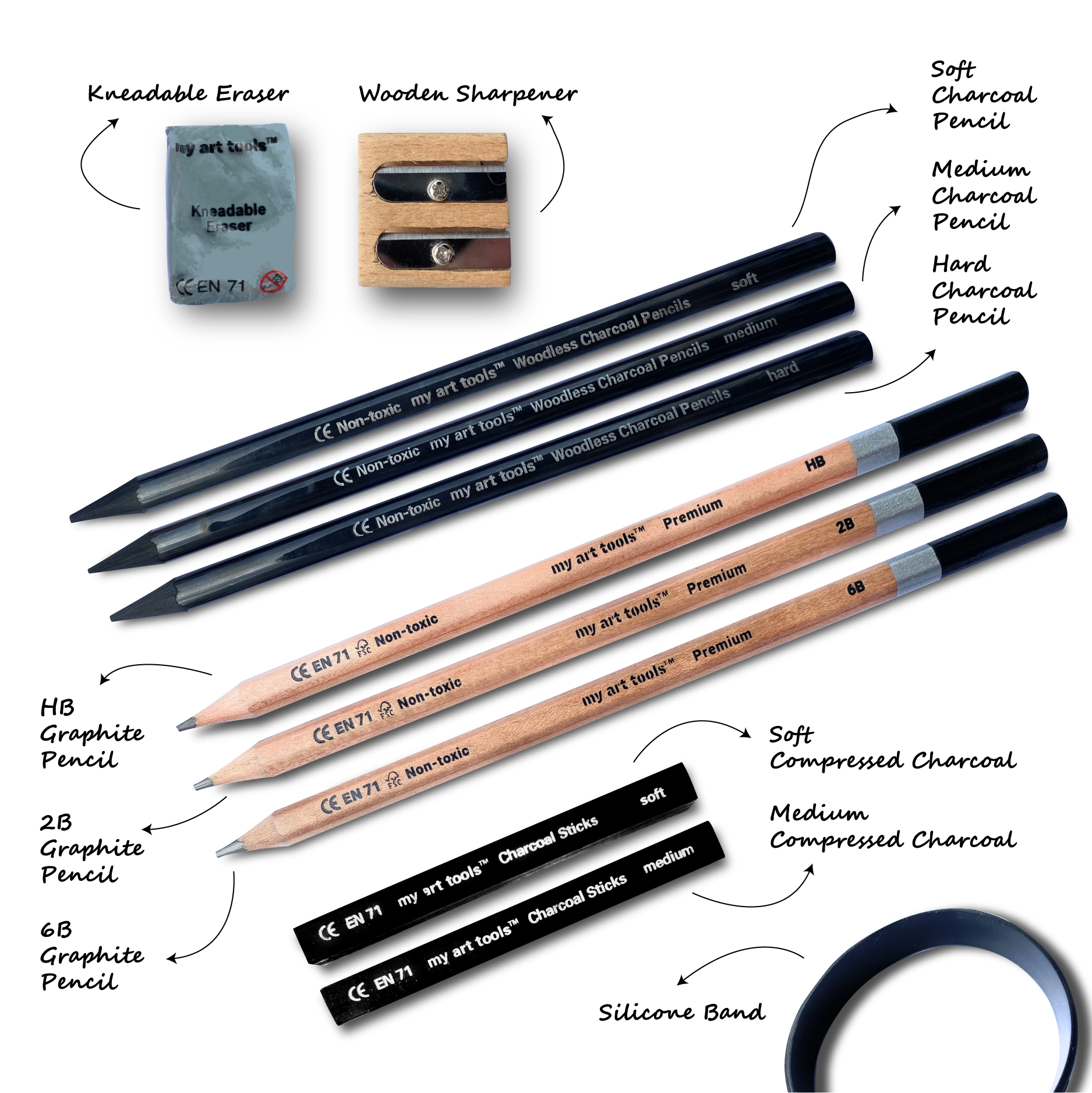 YOTINO 35pcs Drawing and Sketching Pencil Set, Professional Sketch Pencils Set