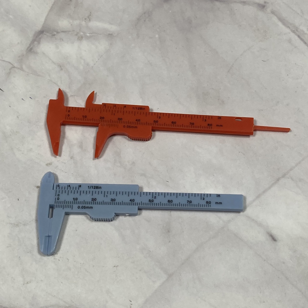 雙刻度迷你塑料游標卡尺
