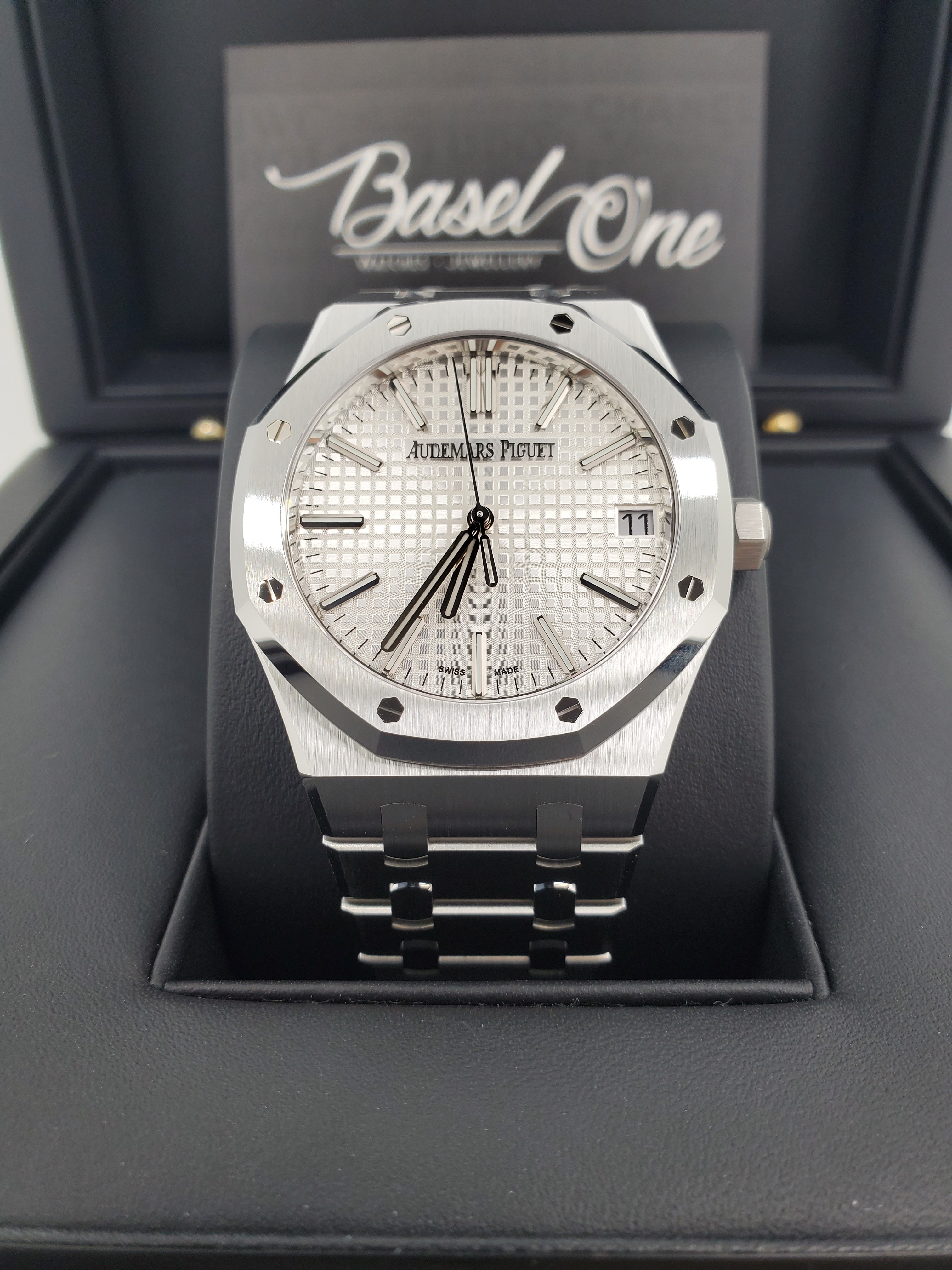 BRAND NEW AUDEMARS PIGUET 15510st 15510 ROYAL OAK SELFWINDING "50TH ANNIVERSARY" STAINLESS STEEL WHITE 41mm