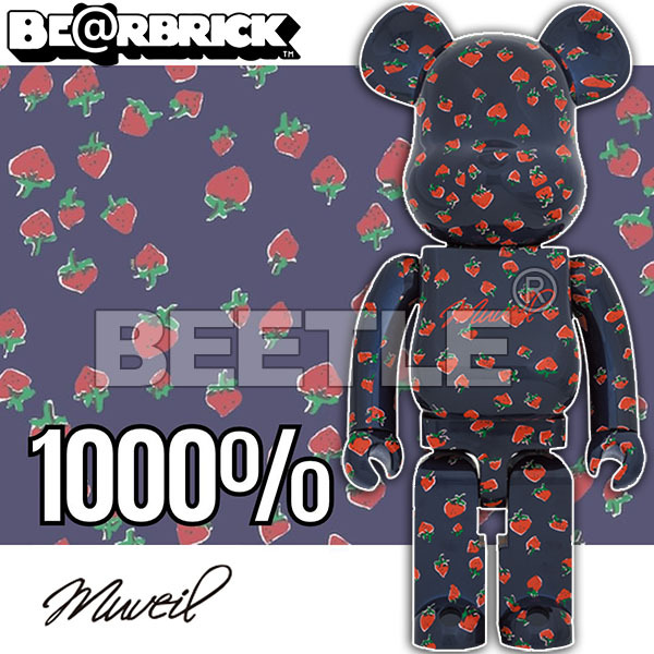 BEETLE BE@RBRICK MUVEIL 草莓STRAWBERRY PATTERN 庫柏力克熊100