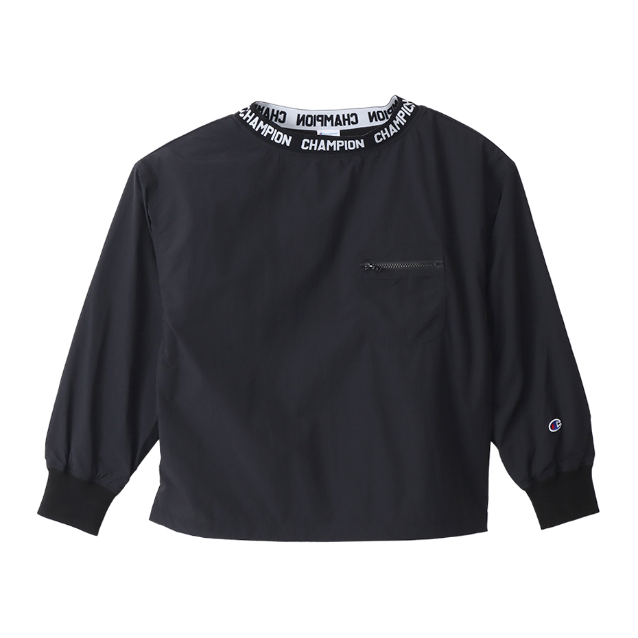 女款- Women's口袋長袖Tee-黑色（CW-U413-090）