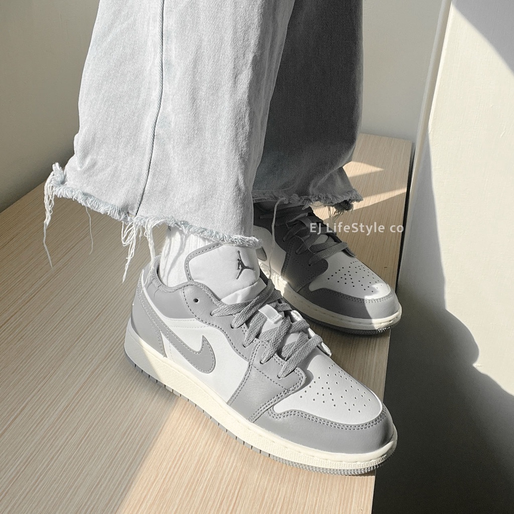 NIKE AIR JORDAN 1 AJ1 灰白 白 奶油底 大童鞋 553560-053 / 預購