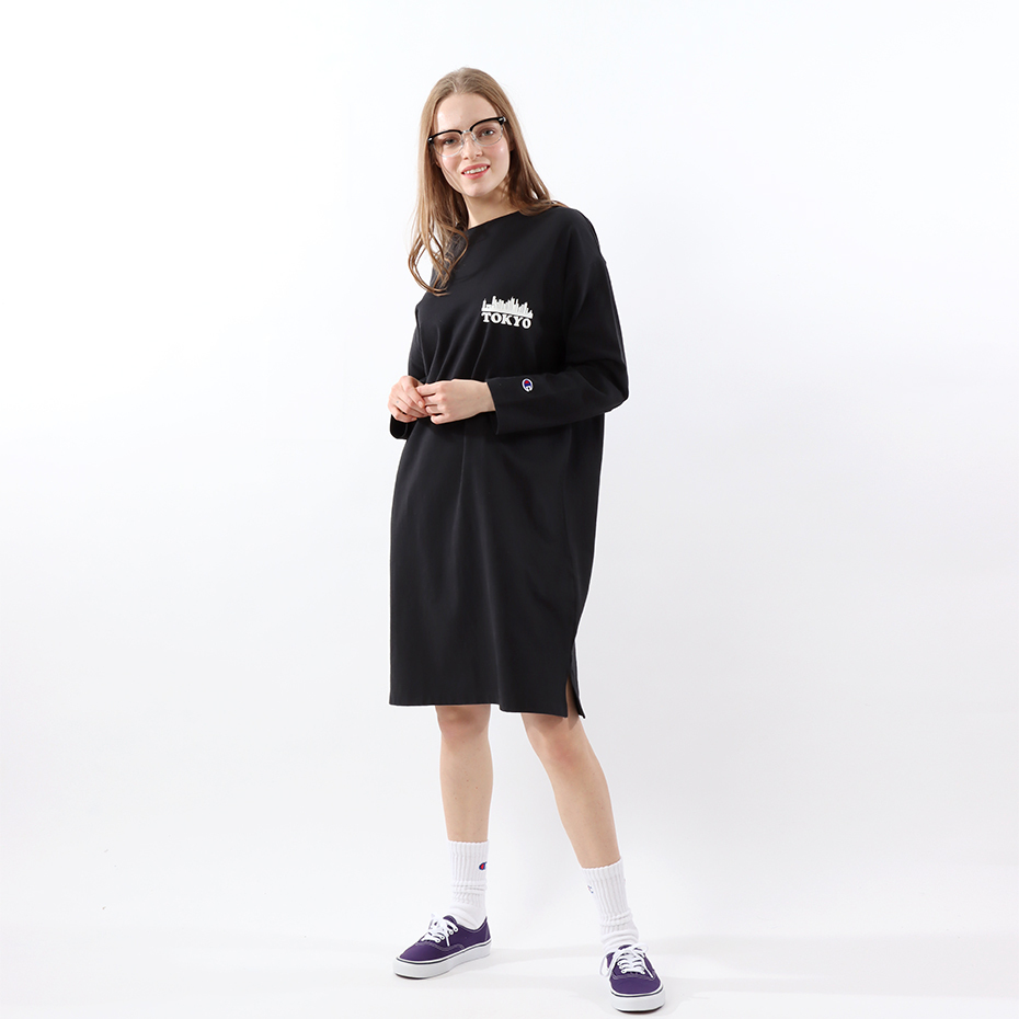 女款- Tokyo Logo連身洋裝-黑色（CW-U402-090）