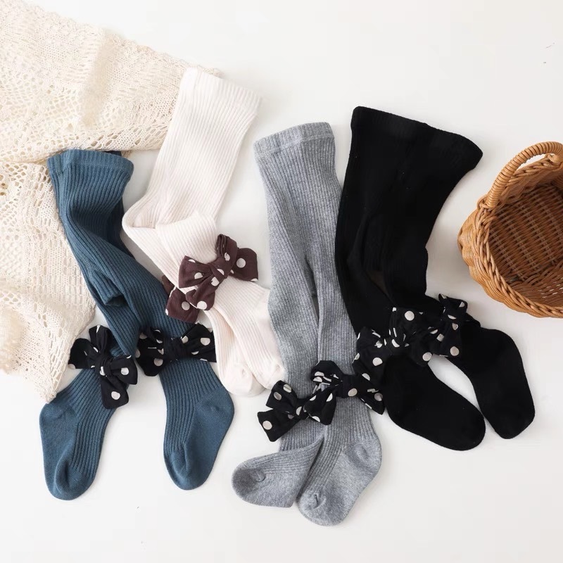 蝴蝶結點點褲襪
