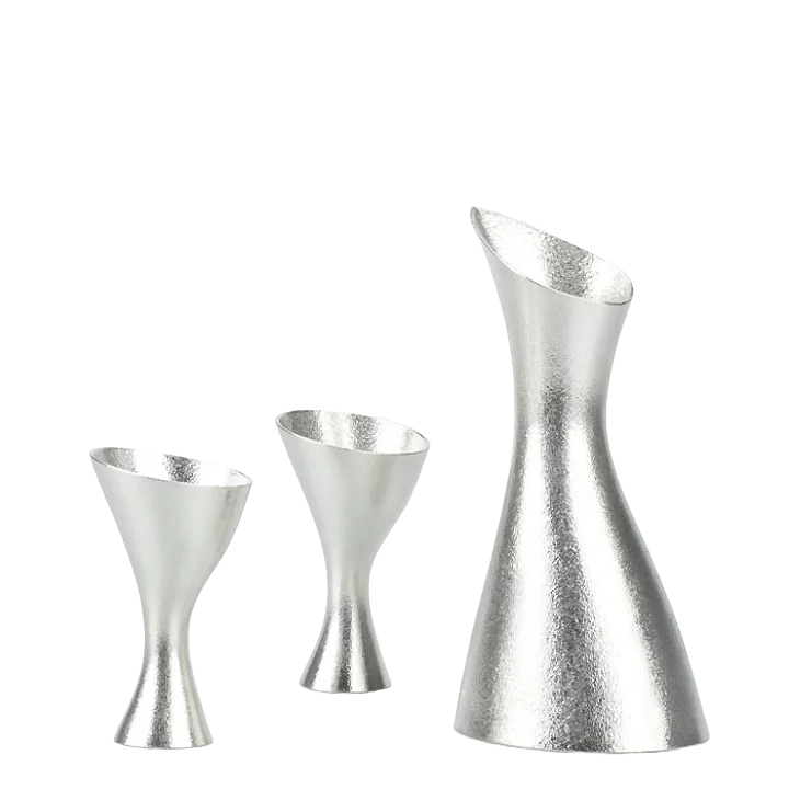 【能作 Nousaku】【純錫】【Sラインセット】【S Line Set (Decanter & 2 Wine Glasses Set)】【日本富山縣】