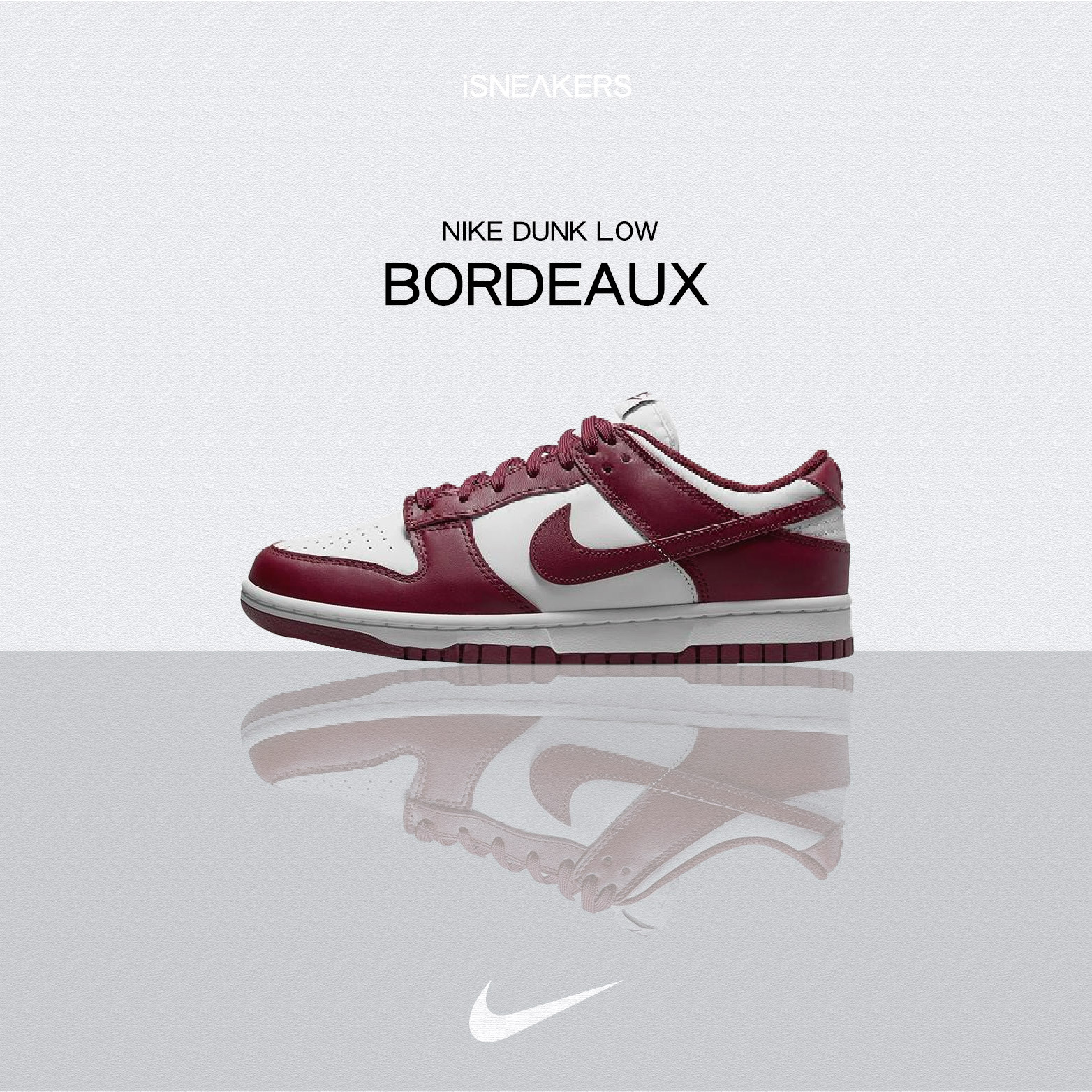 iSNEAKERS｜Nike Dunk Low "Bordeaux" 白酒紅 女鞋 DD1503-108