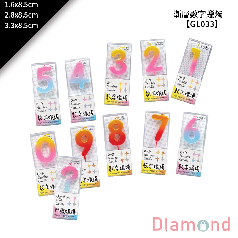 四季紙品 漸層數字蠟燭 1.6*8.5cm【GL033】
