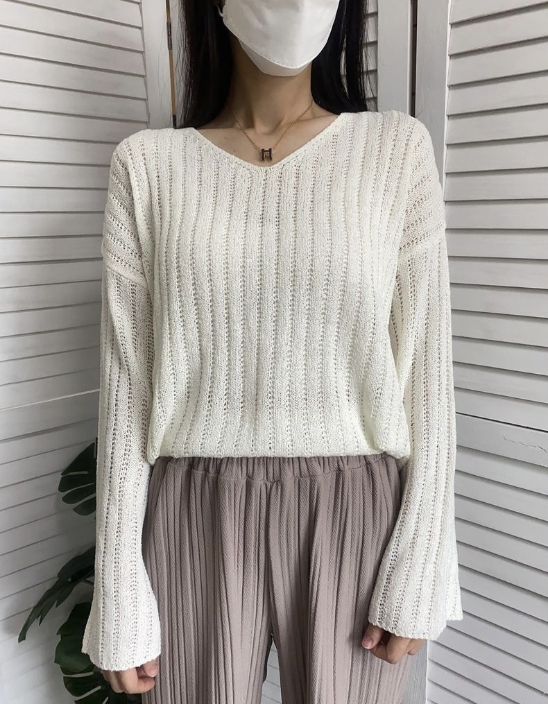織線小V長袖