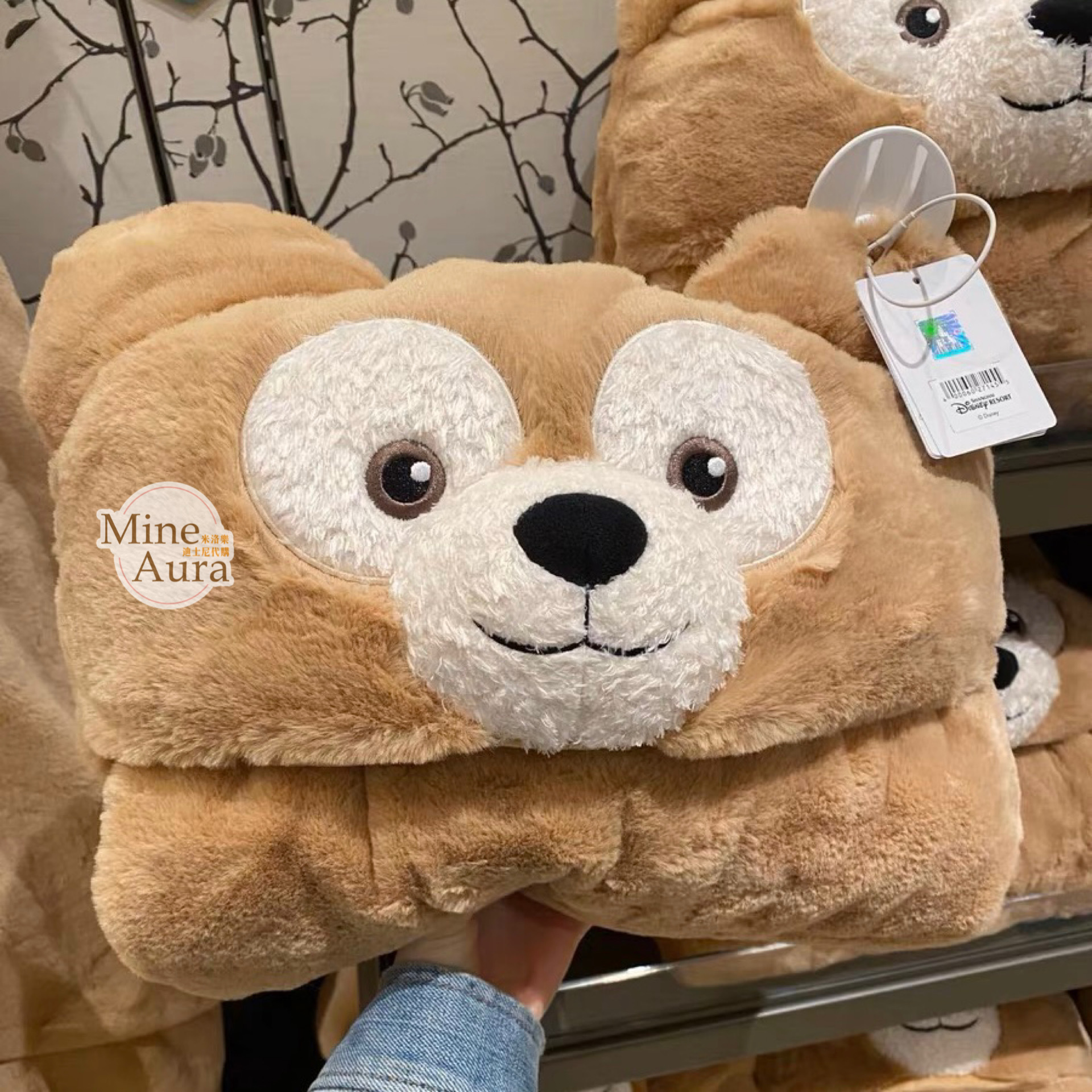 達菲 Duffy 連帽造型 披肩 毛毯 可摺疊收納 -上海迪士尼樂園