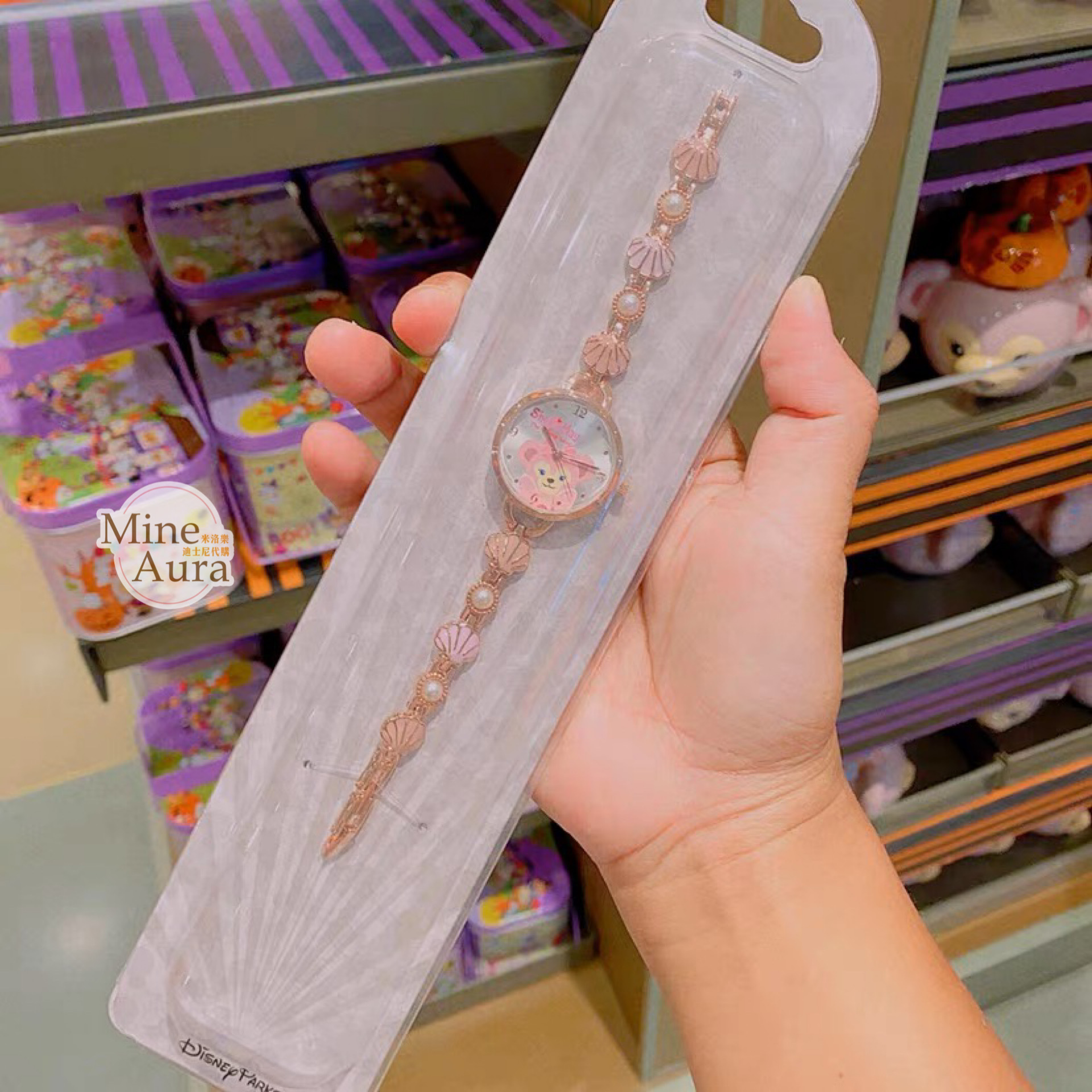 雪莉玫 ShellieMay 珍珠貝殼 造型錶帶 氣質 成人手錶 -上海迪士尼樂園