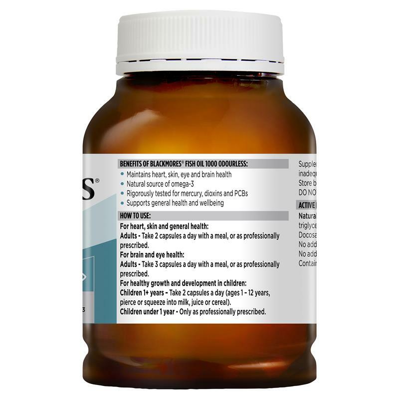 Blackmores Odourless Fish Oil 1000mg Omega 3 x 400 Caps