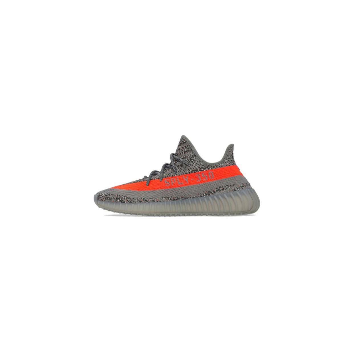 YEEZY BOOST 350 V2 BELUGA RF 灰底橘線滿天星全反光經典灰橘配色/ GW12