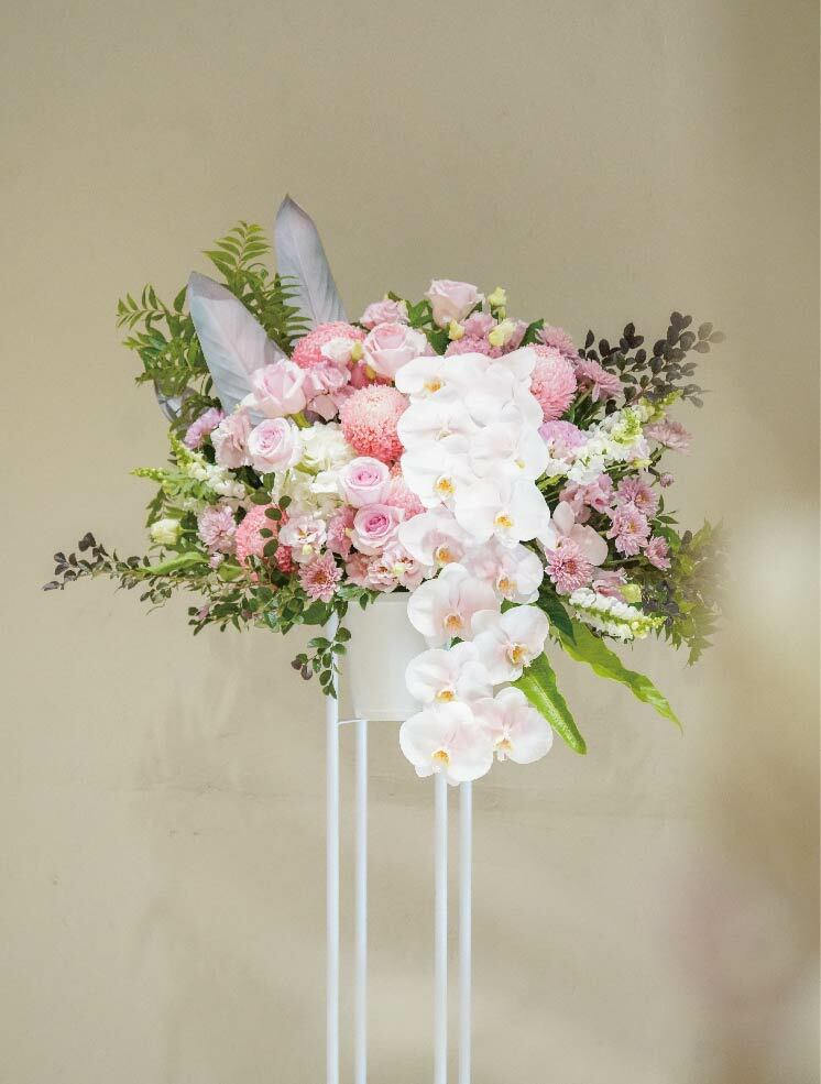 粉嫩氣質 鮮花高架花籃 開幕花籃