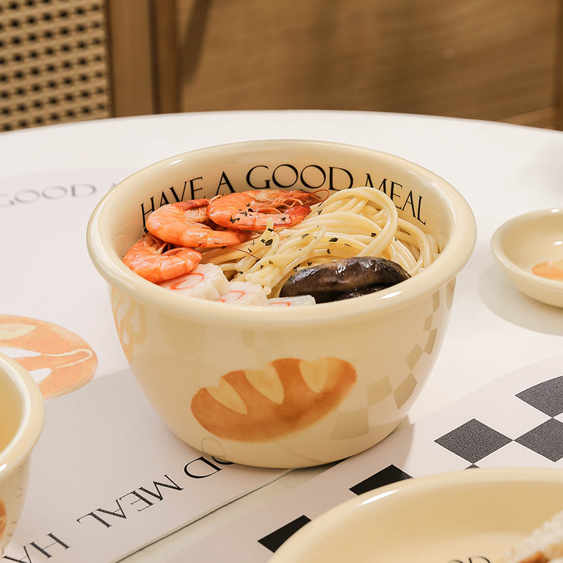 《1157》暖呼呼奶油色麵包陶瓷碗盤