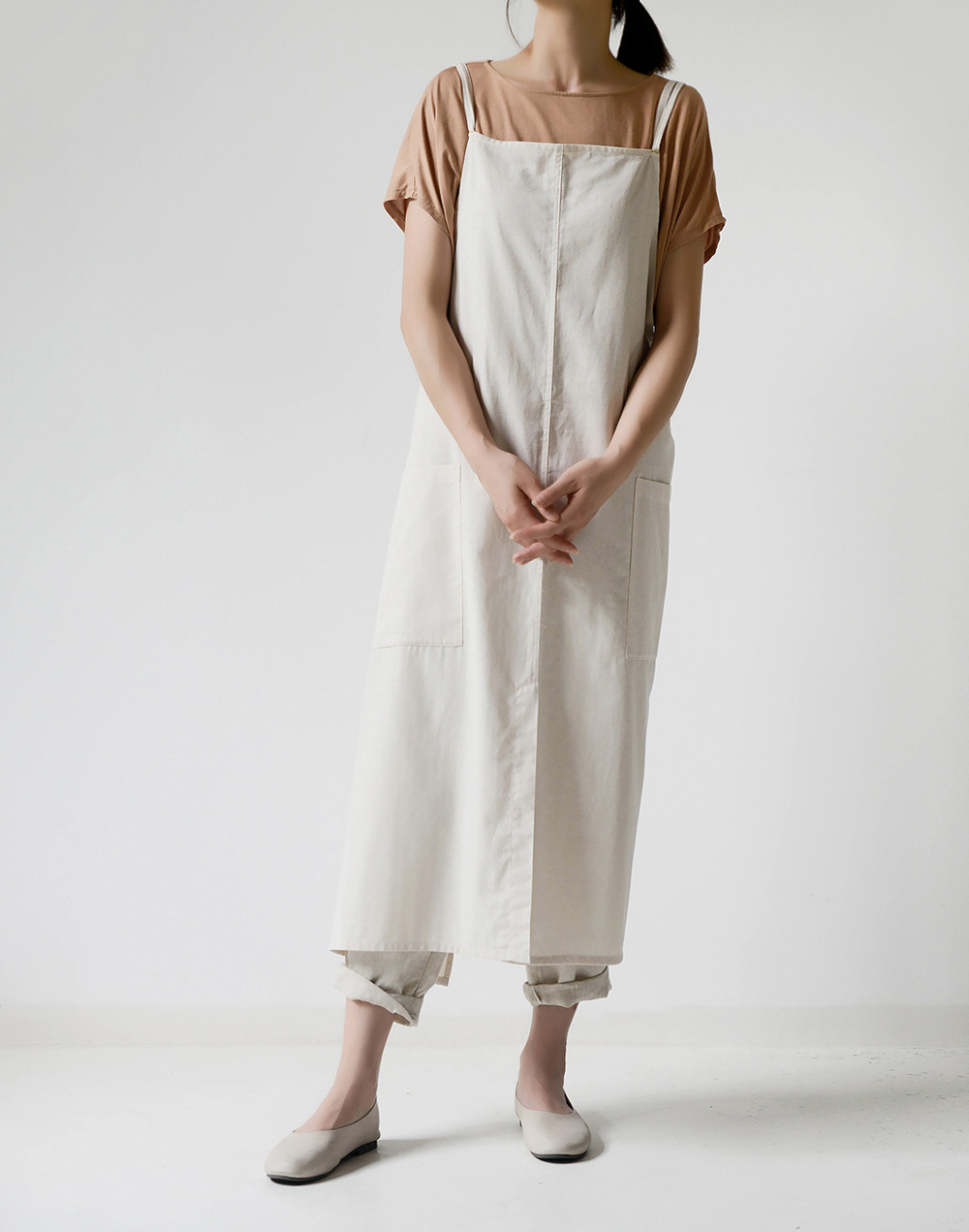 《1166》花藝廚房棉麻圍裙