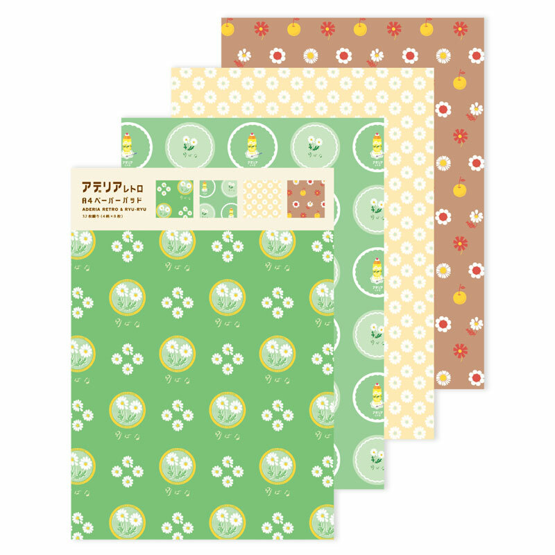 Aderia Retro x Ryu-Ryu A4 Paper Set－Wild Flower (Japanese Stationery Brand)
