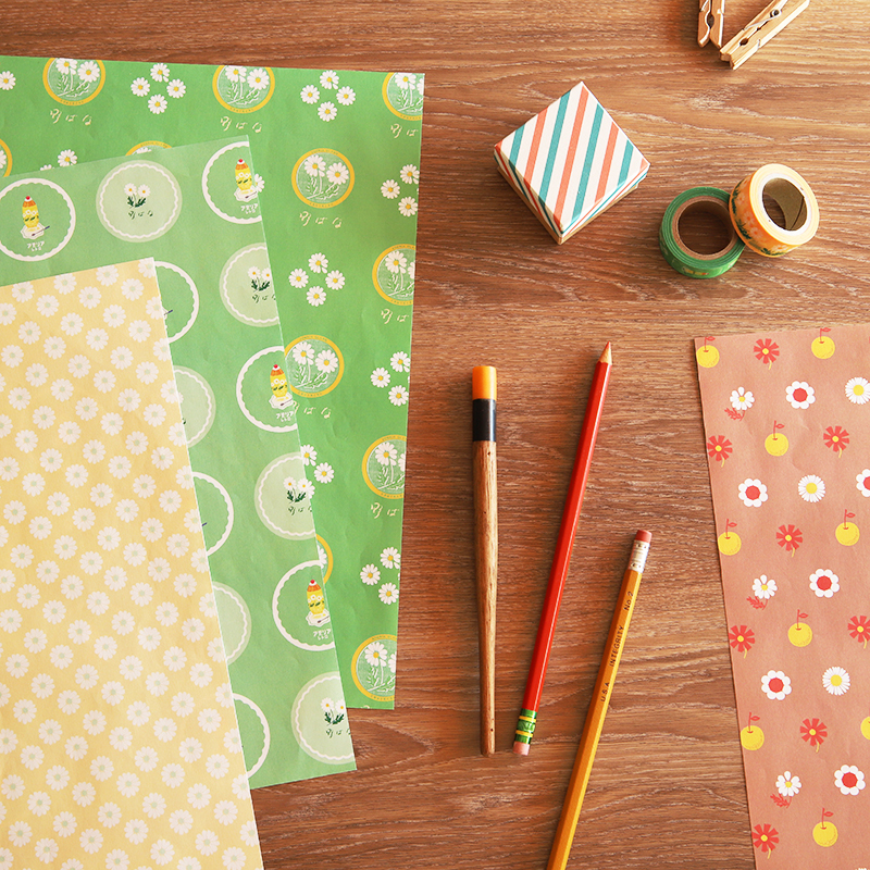 Aderia Retro x Ryu-Ryu A4 Paper Set－Wild Flower (Japanese Stationery Brand)