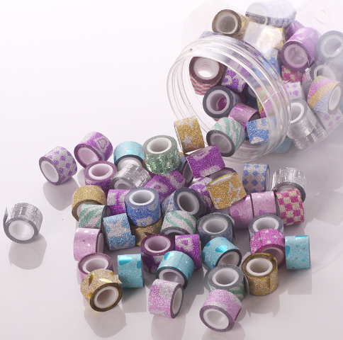 迷你彩色胶带瓶装（大约90粒）