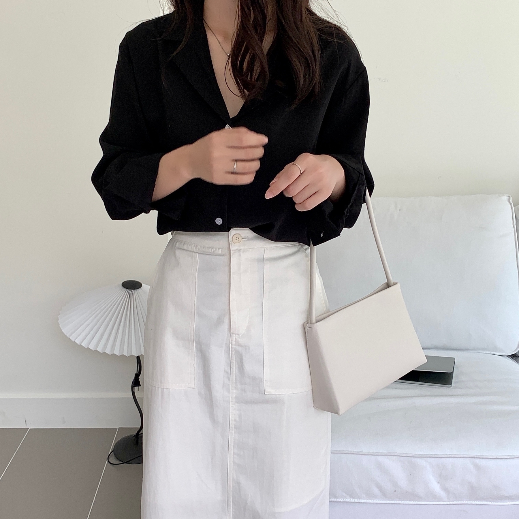 韓系素面單肩腋下包