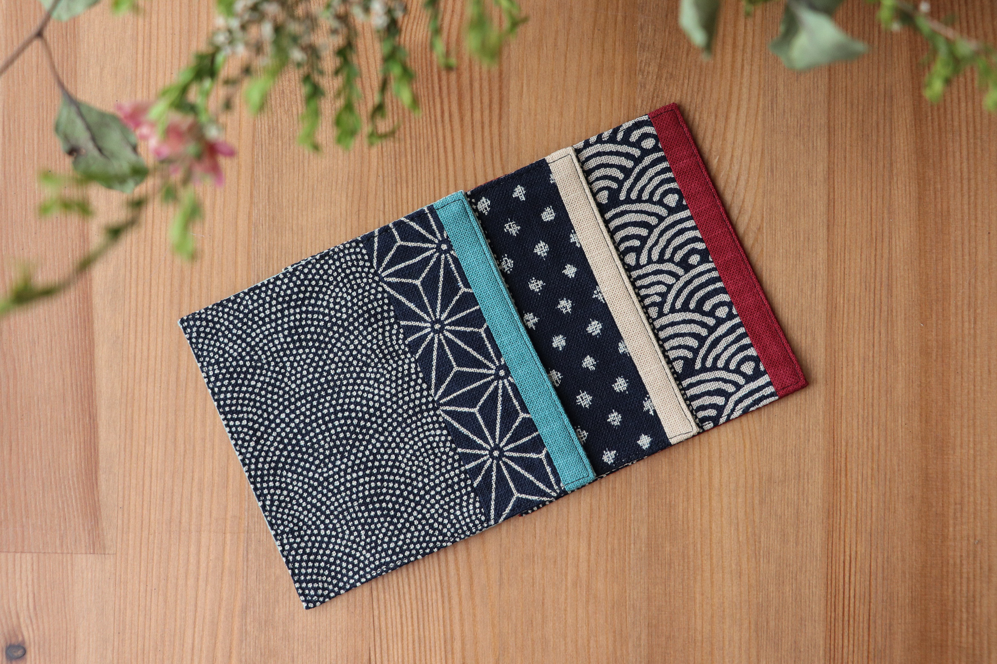 日本 百道発信 藍紋樣 拼接杯墊