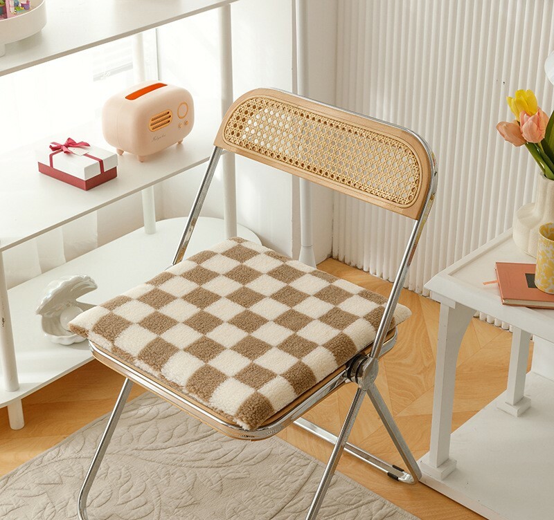 《1178》可拆洗記憶棉棋盤格坐墊