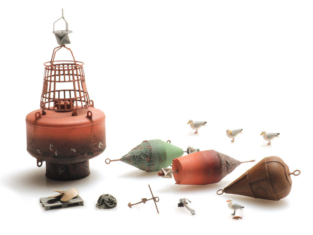 Artitec 10.407 HO規 Harbour set buoys 港口與浮標.套件 未上色