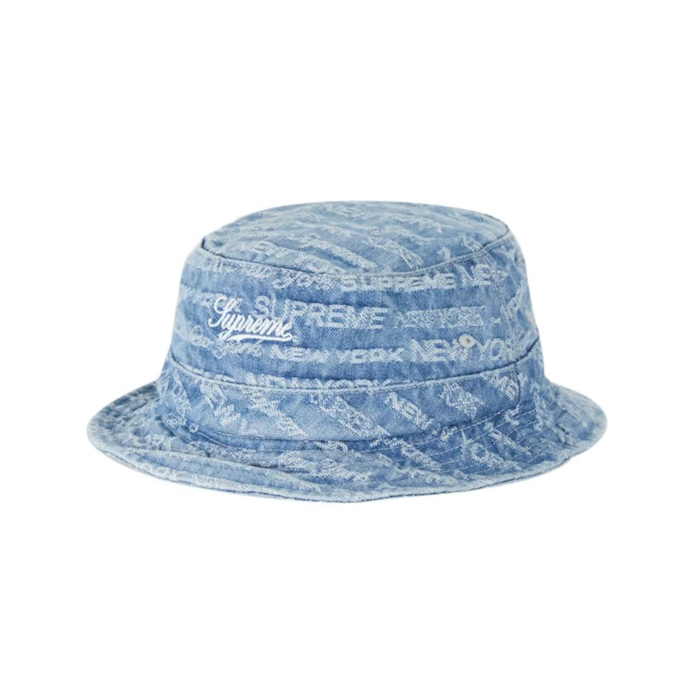 Supreme Multi Type Jacquard Denim Crusher 滿版字體牛仔漁夫帽