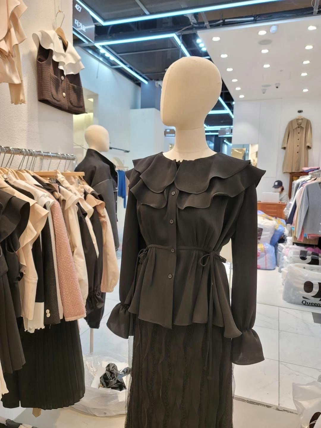 OCTT2383 雙層Ruffle領雪紡上衣