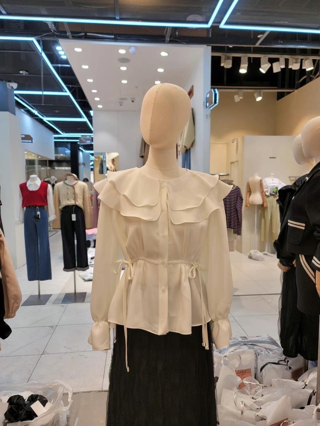 OCTT2383 雙層Ruffle領雪紡上衣