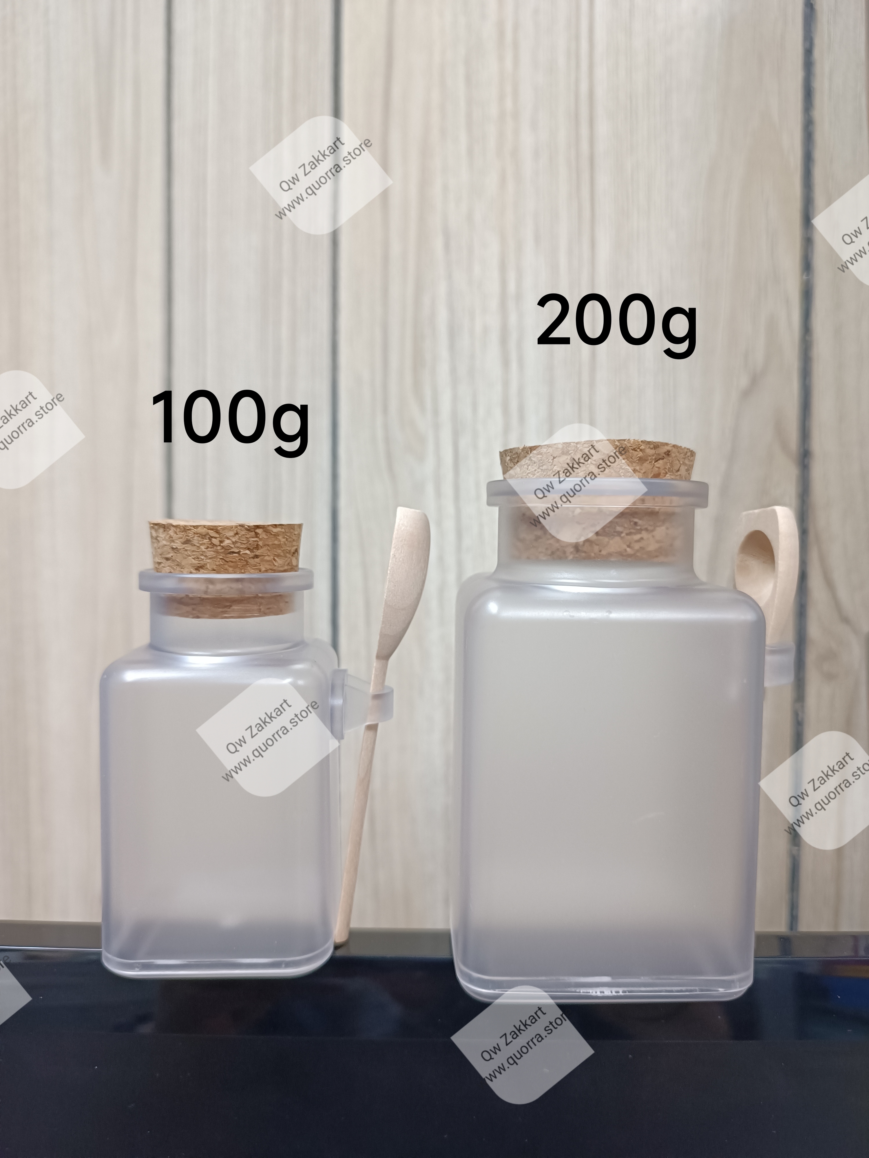 ABS方型磨砂浴鹽瓶 100g / 200g