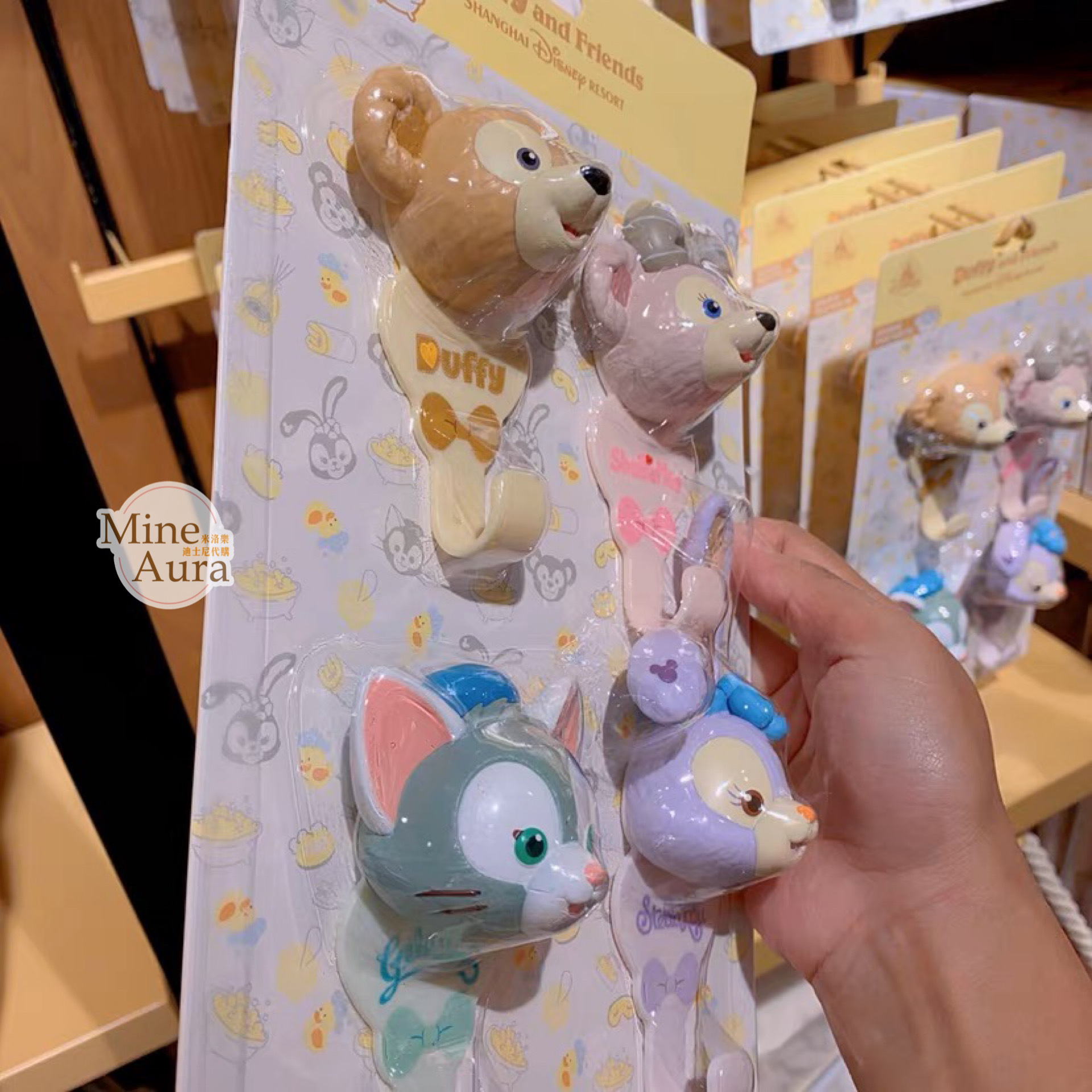 D&F達菲系列 大頭造型 掛鉤套組  -上海迪士尼樂園