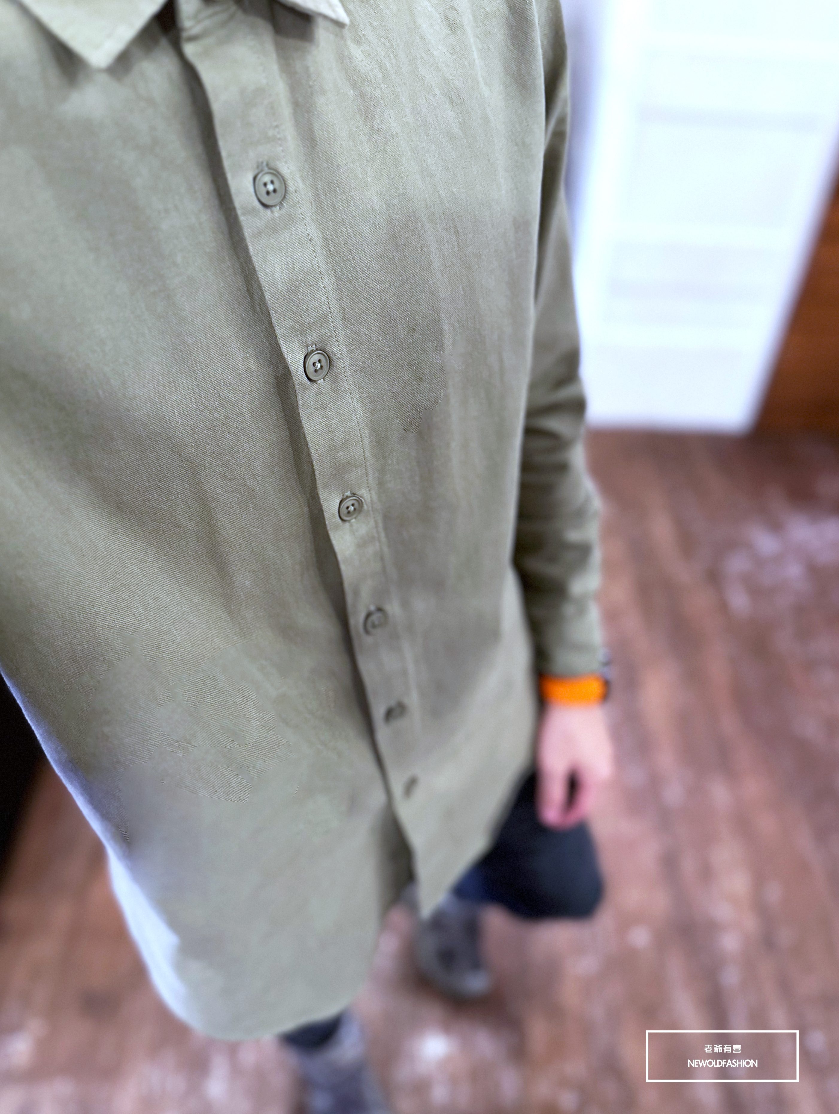 『新品上市』重磅素色修身硬挺襯衫-綠(NOF2210C66003)