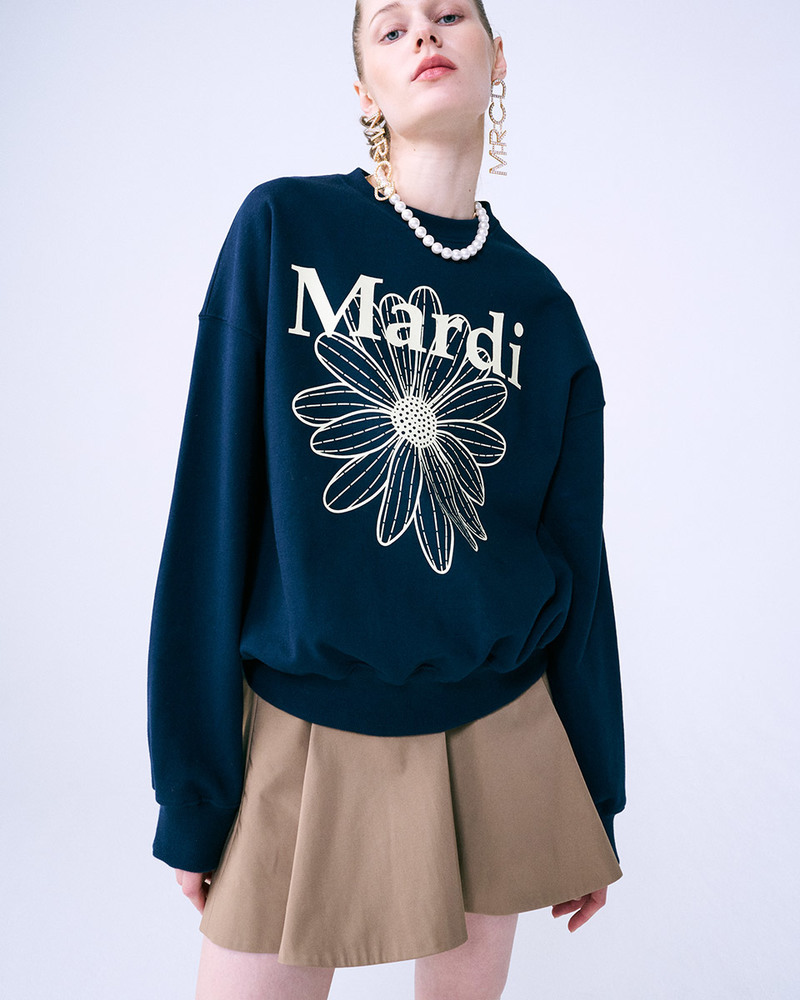 Mardi Mercredi ] Sweatshirt FlowerMardi Heather #Grey