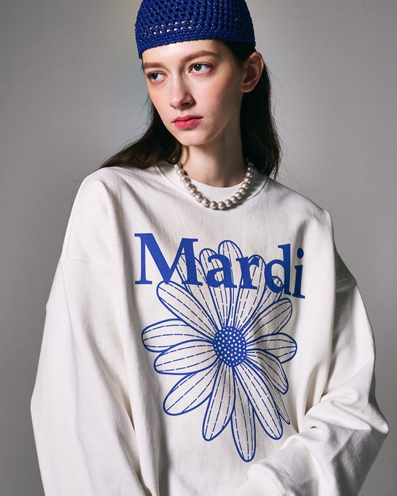 Mardi Mercredi ] Sweatshirt FlowerMardi Heather #Whit