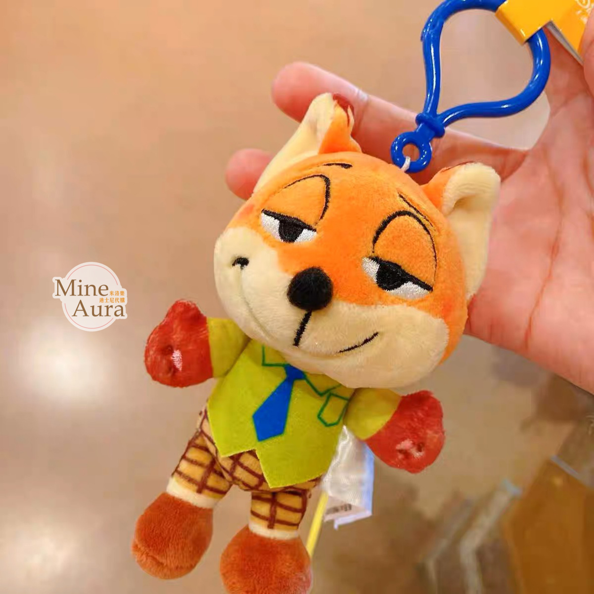CUTE系列 胡尼克 Nick 狐狸 絨毛造型 鑰匙圈 吊飾 動物方城市 Zootopia -上海迪士尼樂園