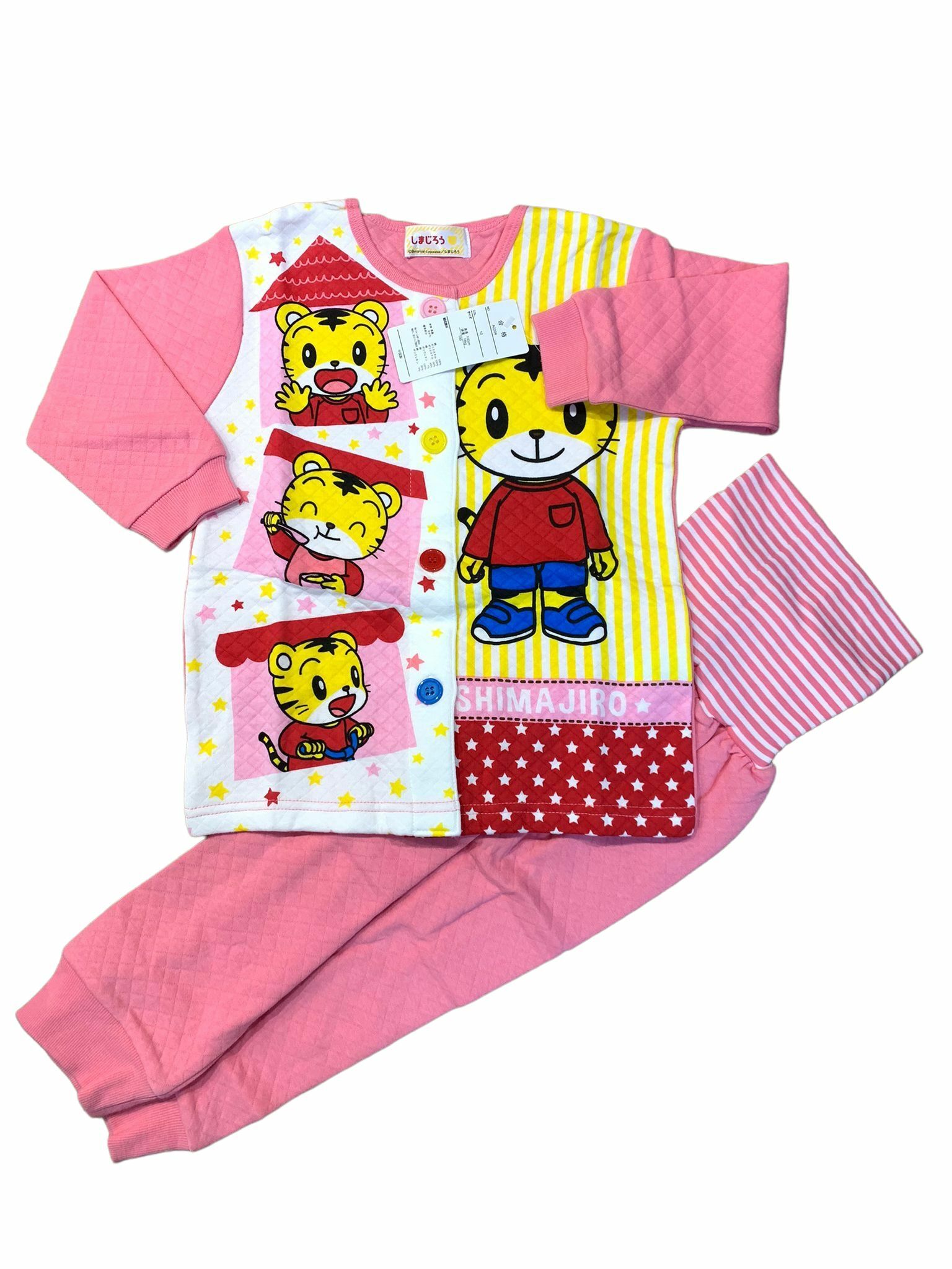 空氣棉長袖包腹睡衣-粉紅色巧虎