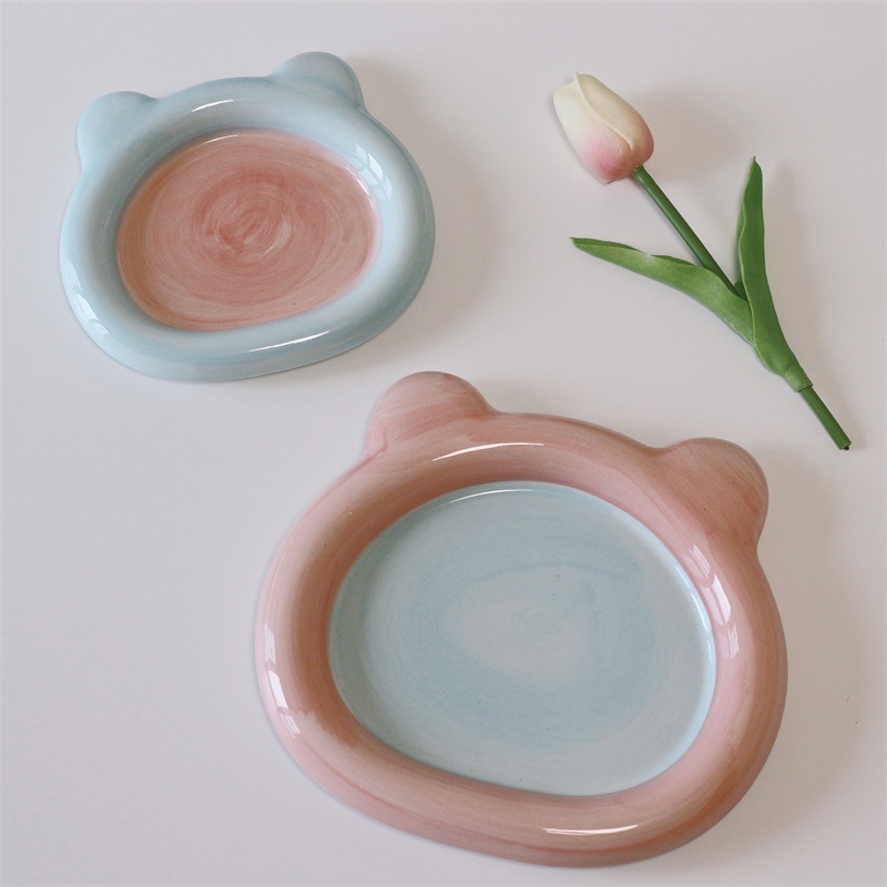 《1184》可愛小熊胖嘟嘟撞色餐盤